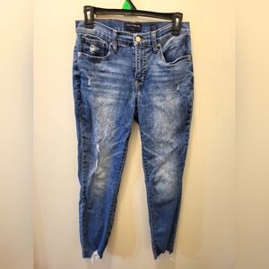 Lucky Brand Mid Rise Skinny Ava Distressed Raw Hem Ankle Women's Jeans 6/28